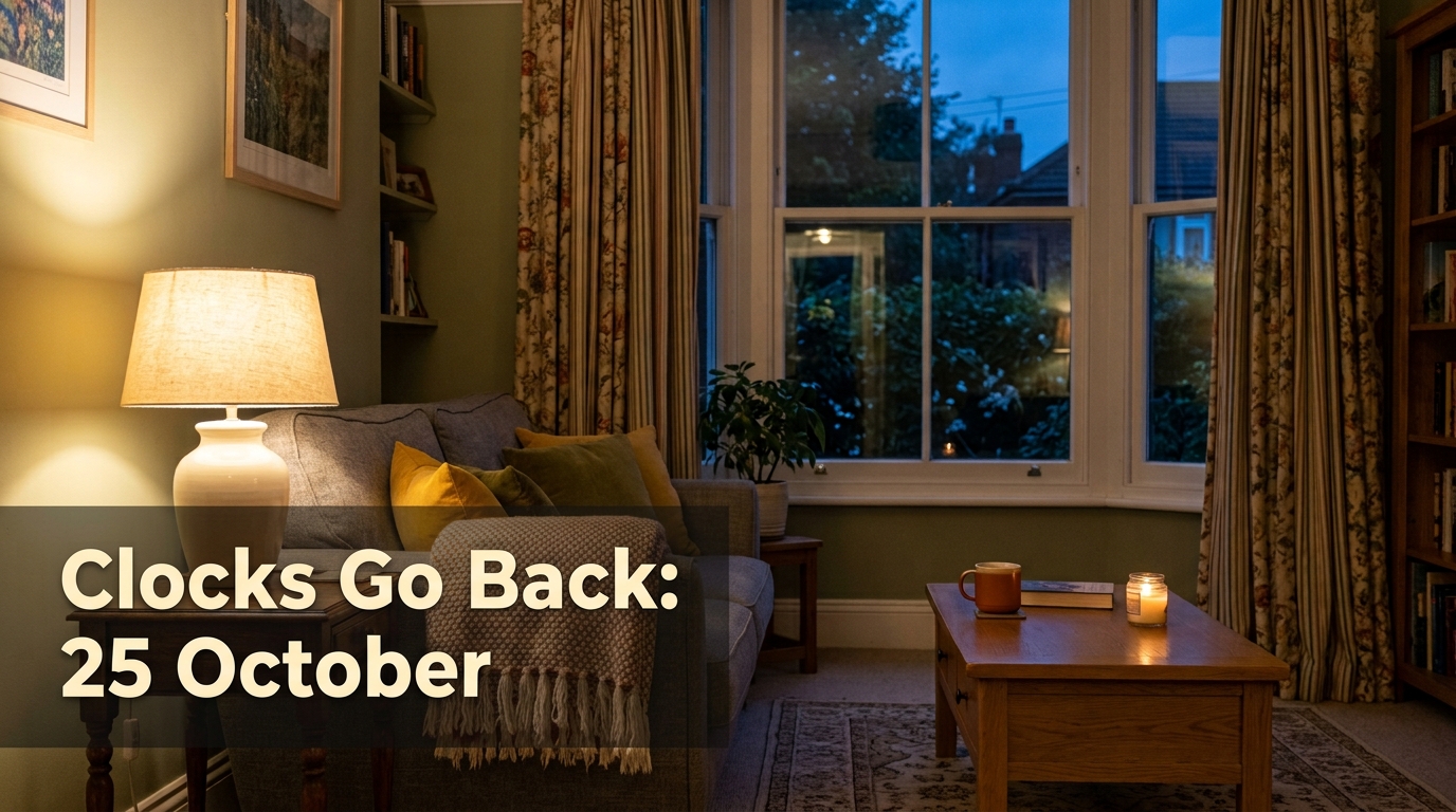 Clocks Go Back on 25 October: How to Get Your Home (and Budget) Ready for Darker Evenings